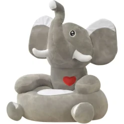 vidaXL Kinderstoel olifant pluche grijs