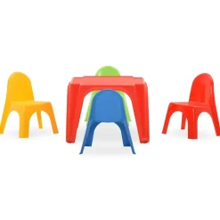 vidaXL Kindertafel en stoelenset PP
