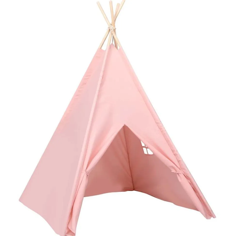 vidaXL Kindertipitent met tas 120x120x150 cm peachskin roze