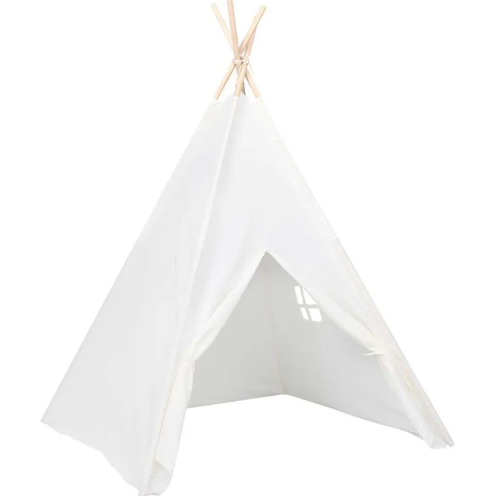 vidaXL Kindertipitent met tas 120x120x150 cm peachskin wit