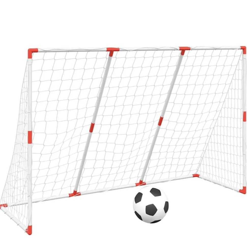 vidaXL Kindervoetbaldoel met ballen 2-in-1 184x64x124 cm wit