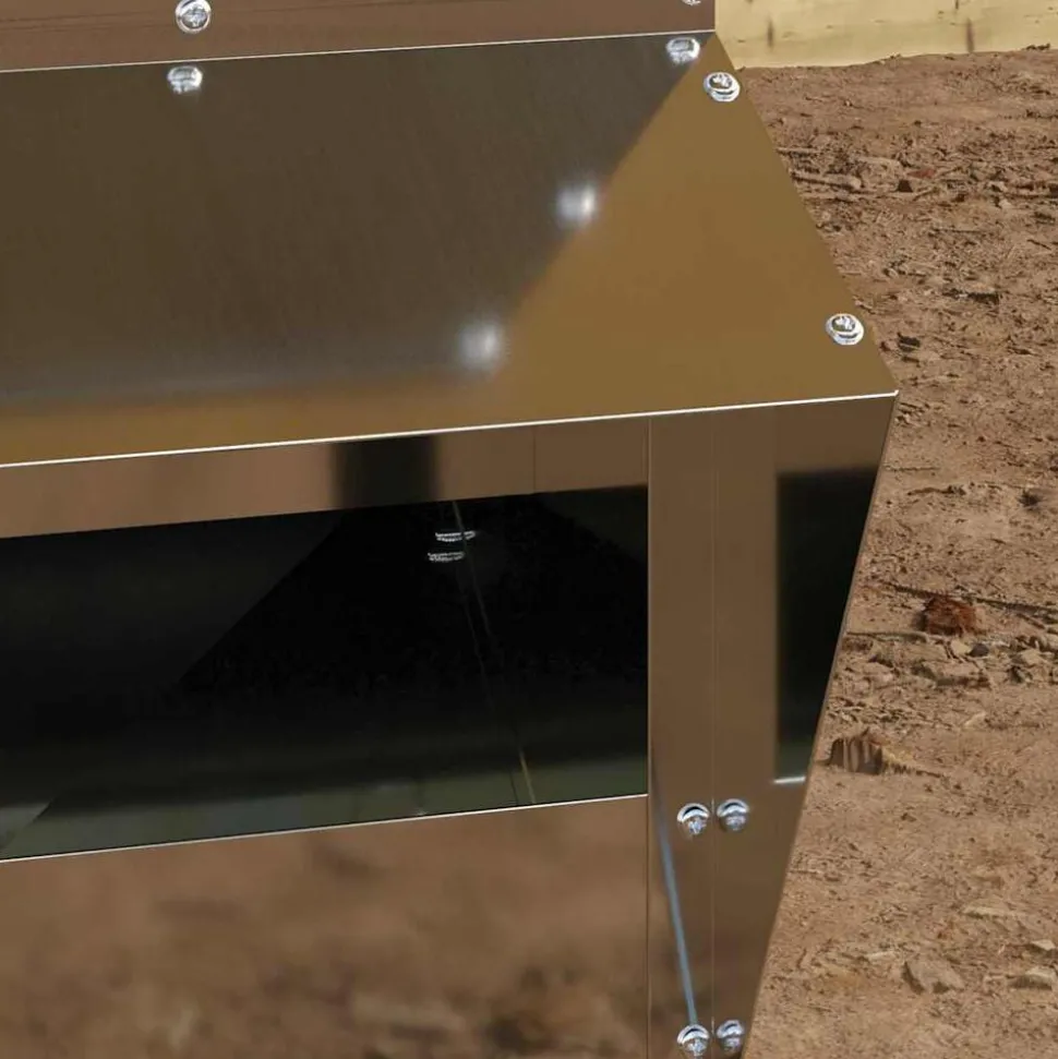 vidaXL Kip voerbak Zilver 20 x 25 x35 cm Gegalvaniseerd staal