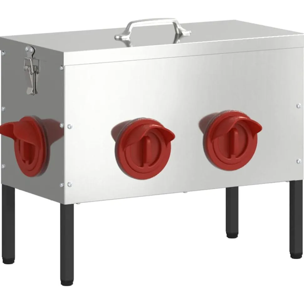 vidaXL Kip voerbak Zilver 41,5 x 20,5 x 33 cm Gegalvaniseerd staal