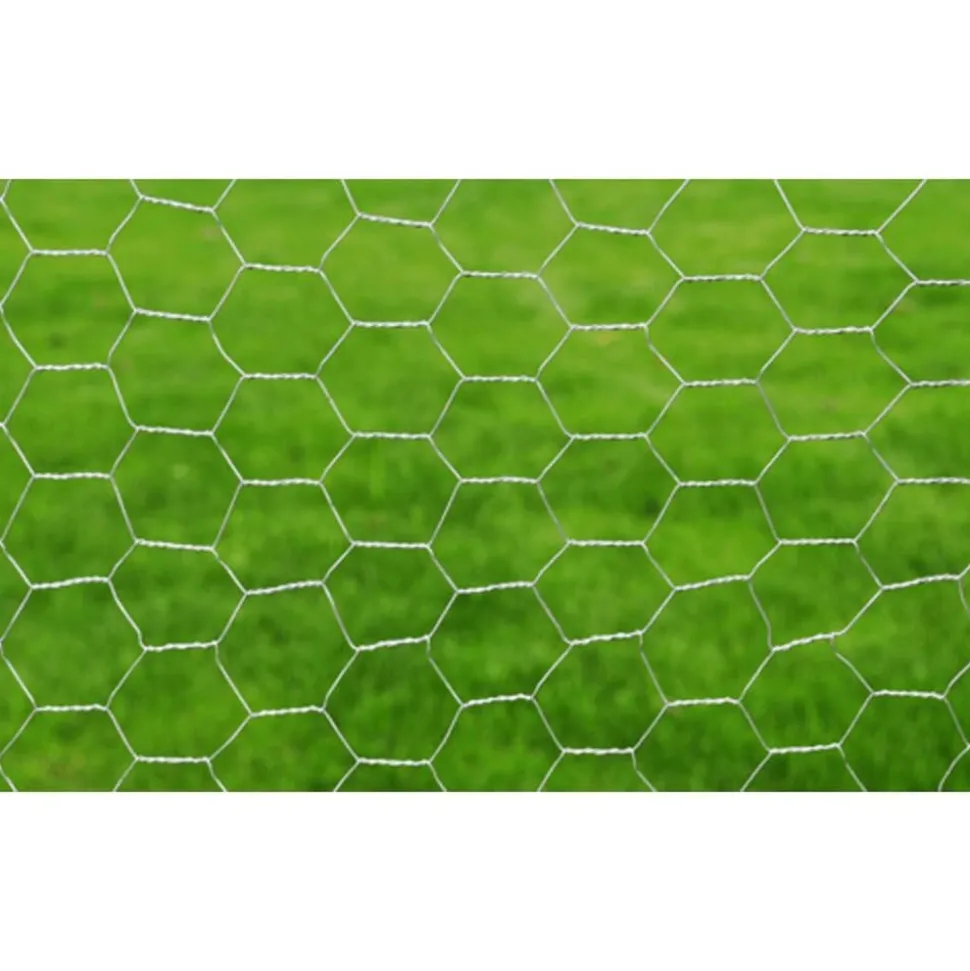 vidaXL Kippengaas 25x0,5 m gegalvaniseerd staal zilverkleurig
