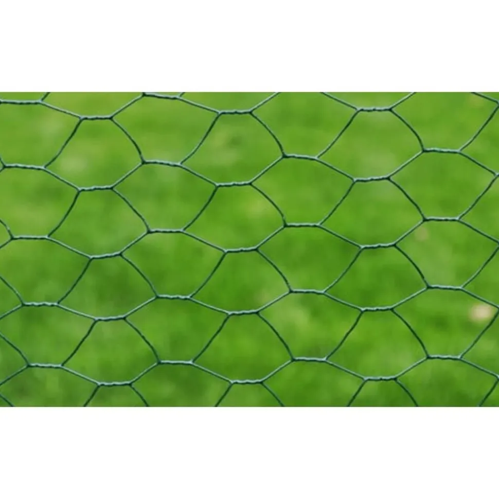 vidaXL Kippengaas 25x0,5 m met PVC coating groen