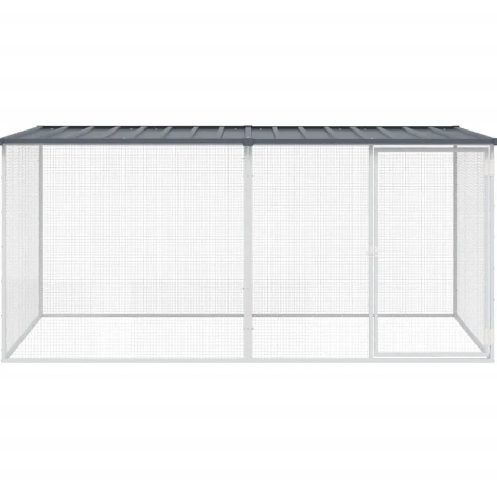 vidaXL Kippenhok met dak antraciet 203x98x90 cm gegalvaniseerd staal
