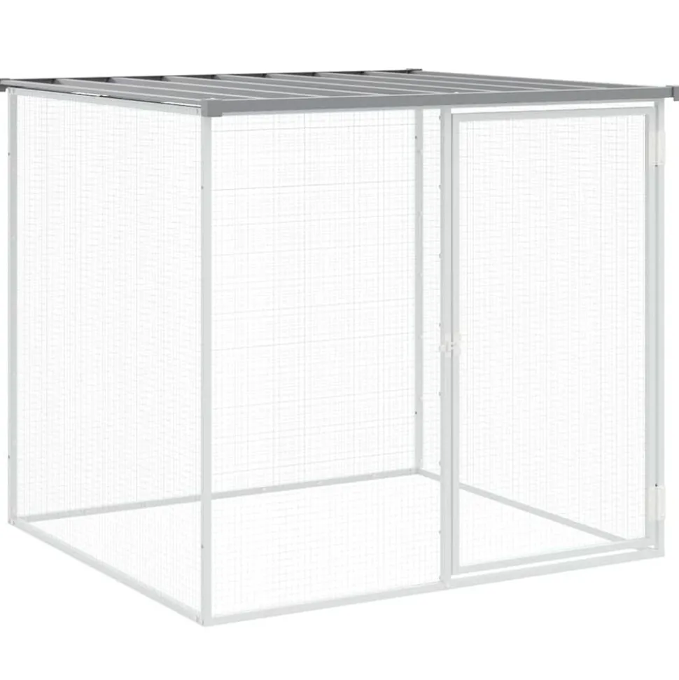 vidaXL Kippenhok met dak 103x98x90 cm gegalvaniseerd staal lichtgrijs