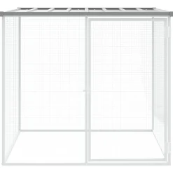 vidaXL Kippenhok met dak 103x98x90 cm gegalvaniseerd staal lichtgrijs