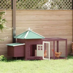 vidaXL Kippenhok met nestkast 190x72x102 massief vurenhout mokkakleur