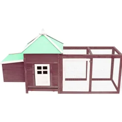 vidaXL Kippenhok met nestkast 190x72x102 massief vurenhout mokkakleur