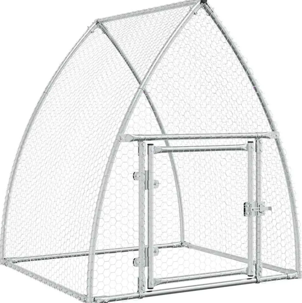 vidaXL Kippenhok 100x105x120 cm gegalvaniseerd staal zilverkleurig
