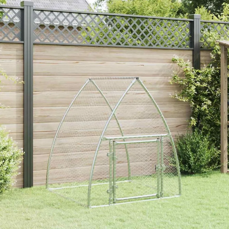 vidaXL Kippenhok 100x105x120 cm gegalvaniseerd staal zilverkleurig