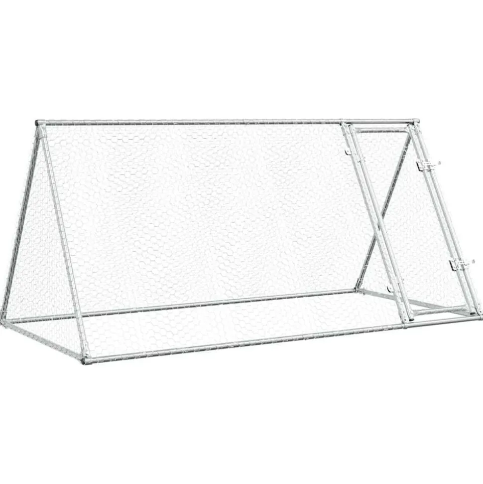 vidaXL Kippenhok 200x105x91 cm gegalvaniseerd staal zilverkleurig