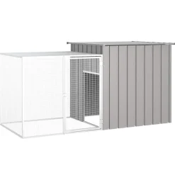 vidaXL Kippenhok 200x91x100 cm gegalvaniseerd staal grijs