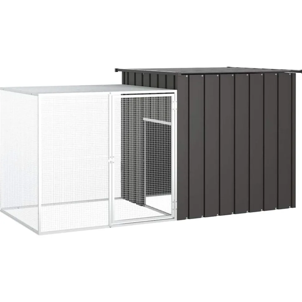 vidaXL Kippenhok 200x91x100 cm gegalvaniseerd staal antracietkleurig