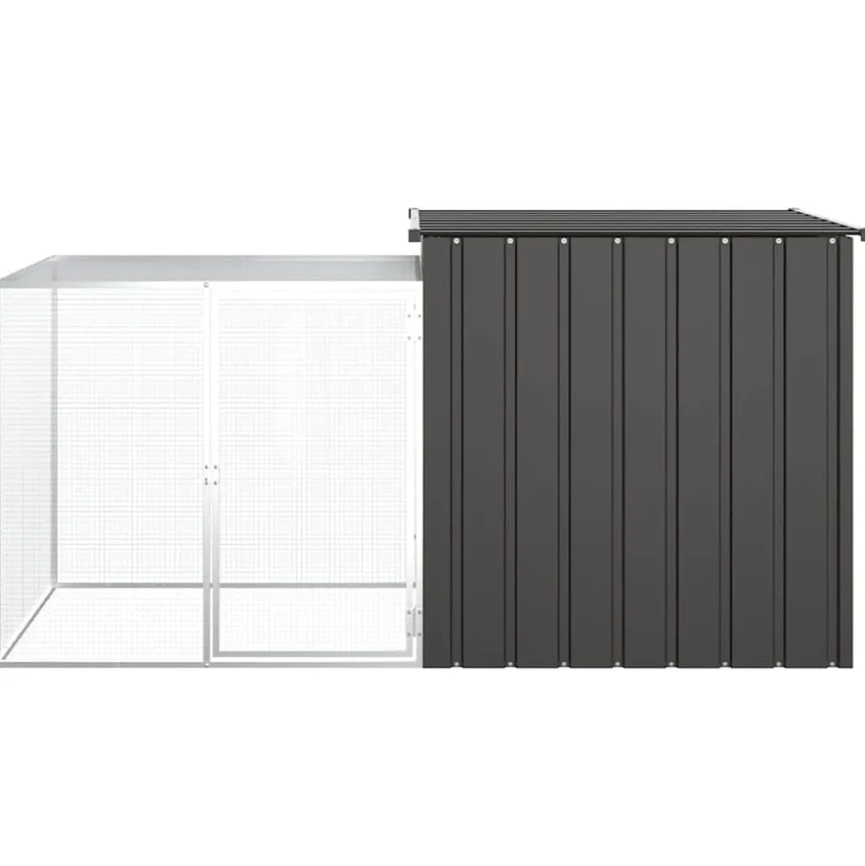 vidaXL Kippenhok 200x91x100 cm gegalvaniseerd staal antracietkleurig