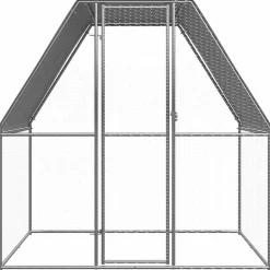 vidaXL Kippenkooi 2x2x2 m gegalvaniseerd staal zilverkleurig en grijs