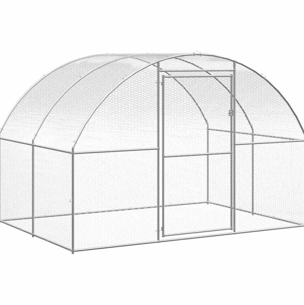 vidaXL Kippenren 3x2x2 m gegalvaniseerd staal