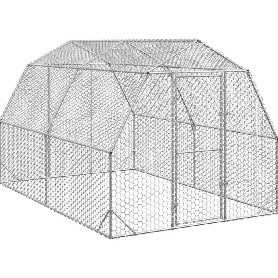 vidaXL Kippenren 2,5x4x2,25 m gegalvaniseerd staal