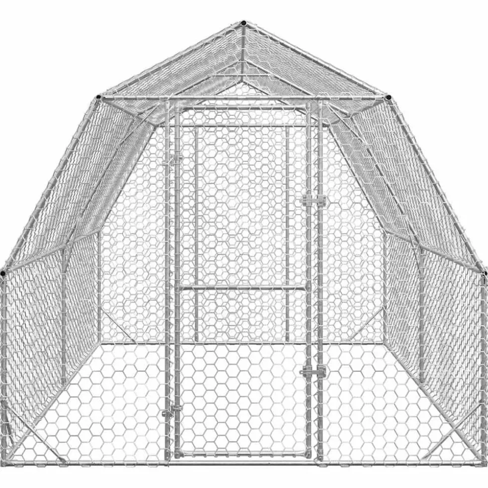 vidaXL Kippenren 2,5x4x2,25 m gegalvaniseerd staal