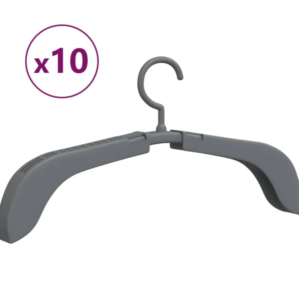 vidaXL Kledinghanger uittrekbaar 10 st grijs