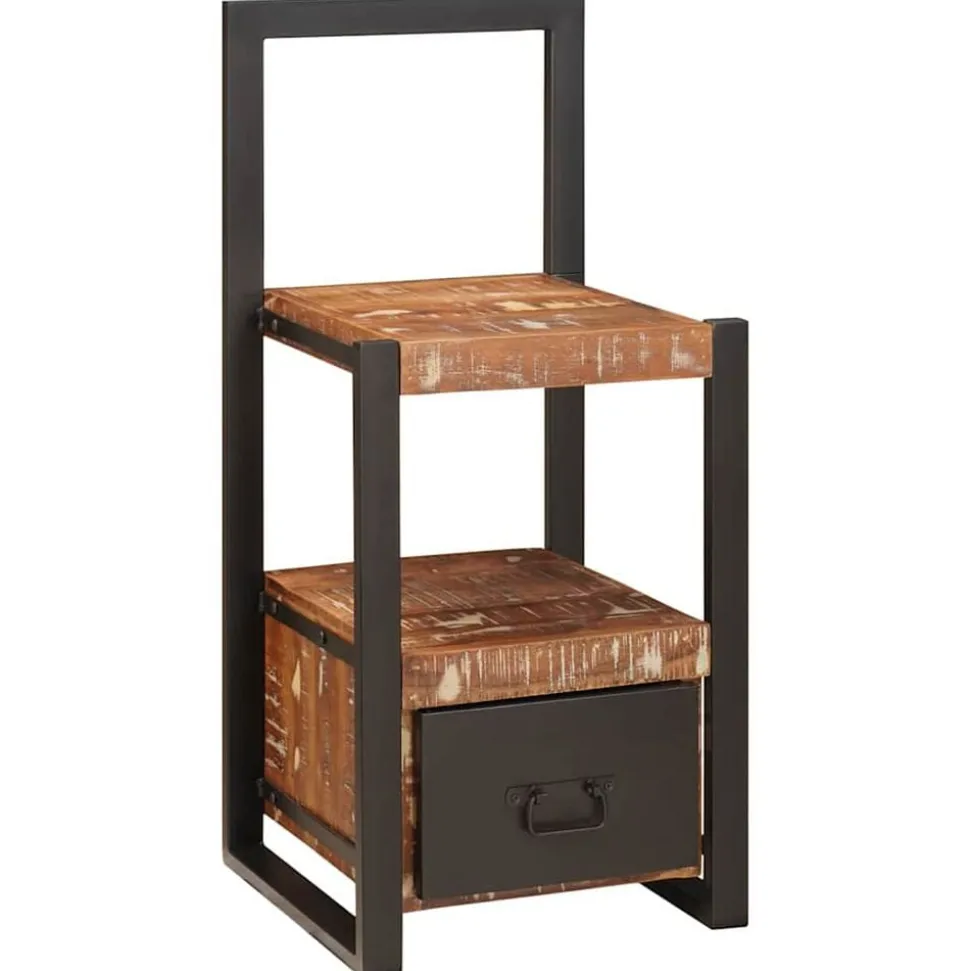 vidaXL Kledinghouder met lade Multikleur Massief Gerecycled Hout