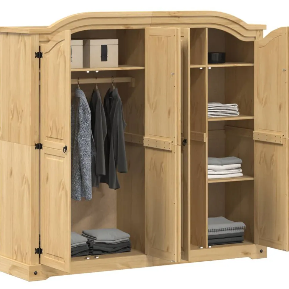 vidaXL Kledingkast Corona 194x52x186 cm massief grenenhout