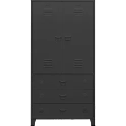 vidaXL Kledingkast industrieel 90x50x180 cm metaal zwart
