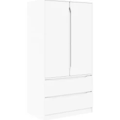 vidaXL Kledingkast met lade Wit 79,5 x 49 x 156 cm Geconstrueerd hout