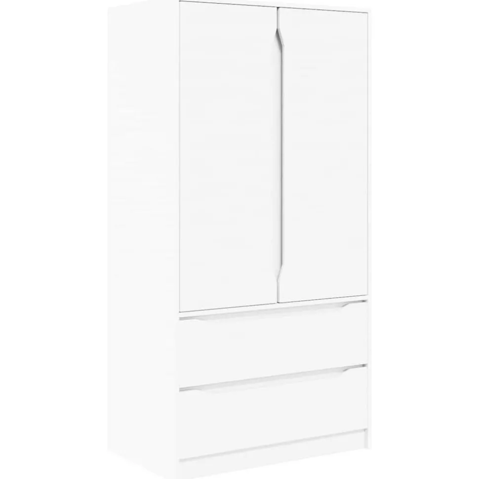 vidaXL Kledingkast met lade Wit 79,5 x 49 x 156 cm Geconstrueerd hout