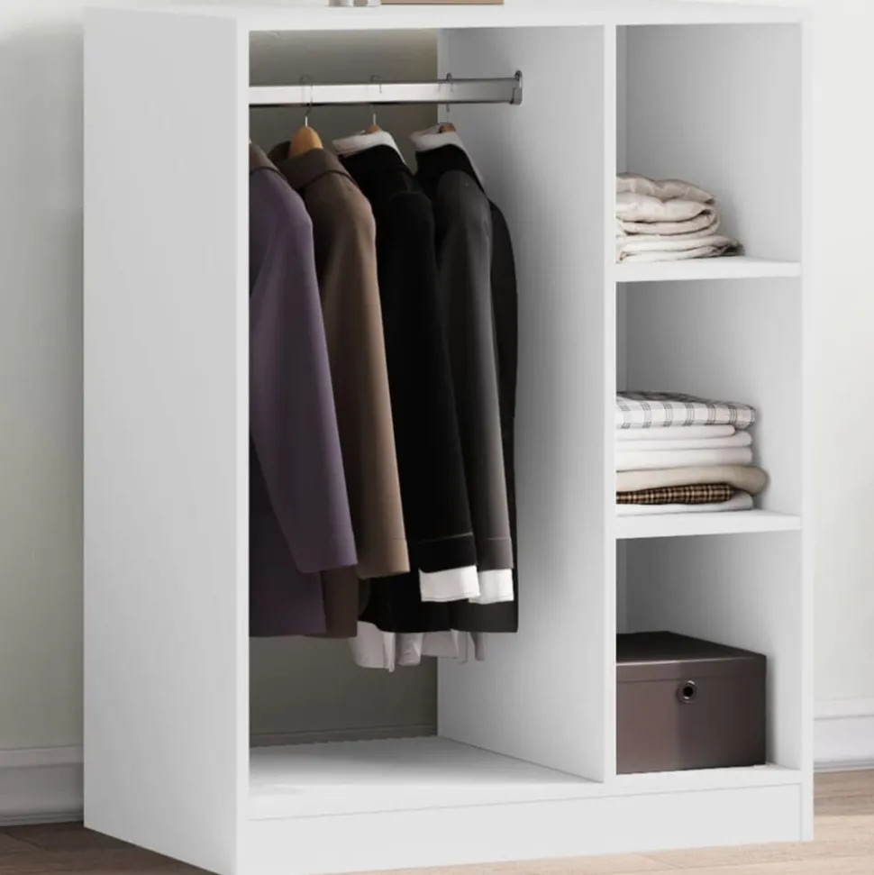 vidaXL Kledingkast 77x48x102 cm bewerkt hout wit
