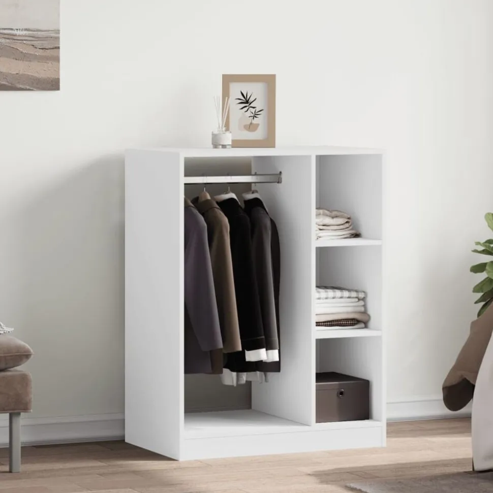 vidaXL Kledingkast 77x48x102 cm bewerkt hout wit