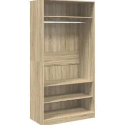vidaXL Kledingkast 100x50x200 cm bewerkt hout sonoma eikenkleurig
