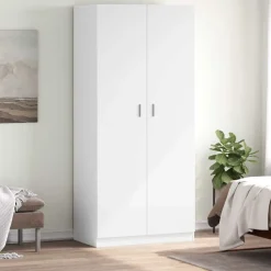 vidaXL Kledingkast 90x52x200 cm bewerkt hout wit
