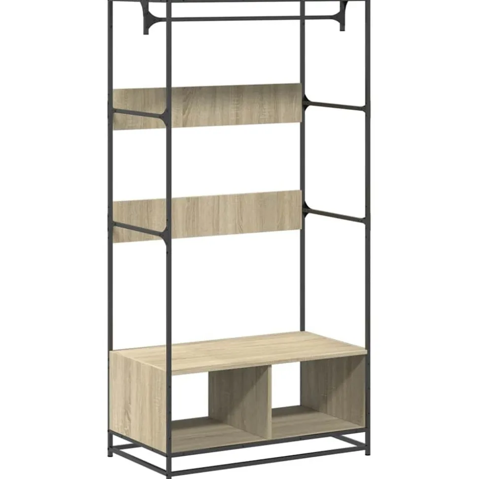vidaXL Kledingkast 90x50x180 cm bewerkt hout sonoma eikenkleurig