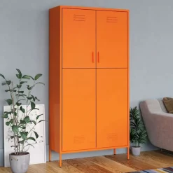 vidaXL Kledingkast 90x50x180 cm staal oranje