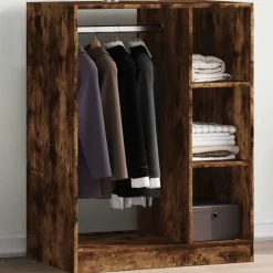 vidaXL Kledingkast 77x48x102 cm bewerkt hout gerookt eikenkleurig
