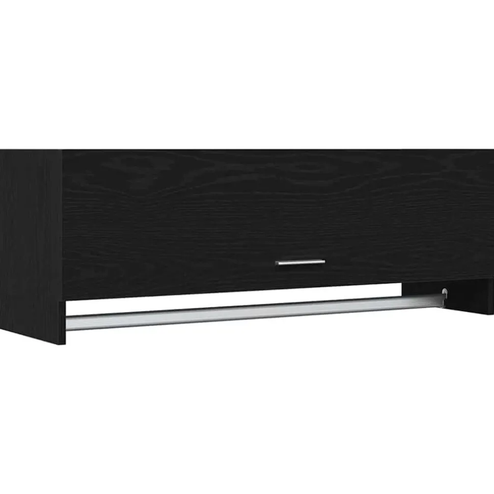 vidaXL Kledingkast Zwart Eiken 100 x 32,5 x 35 cm Bewerkt hout