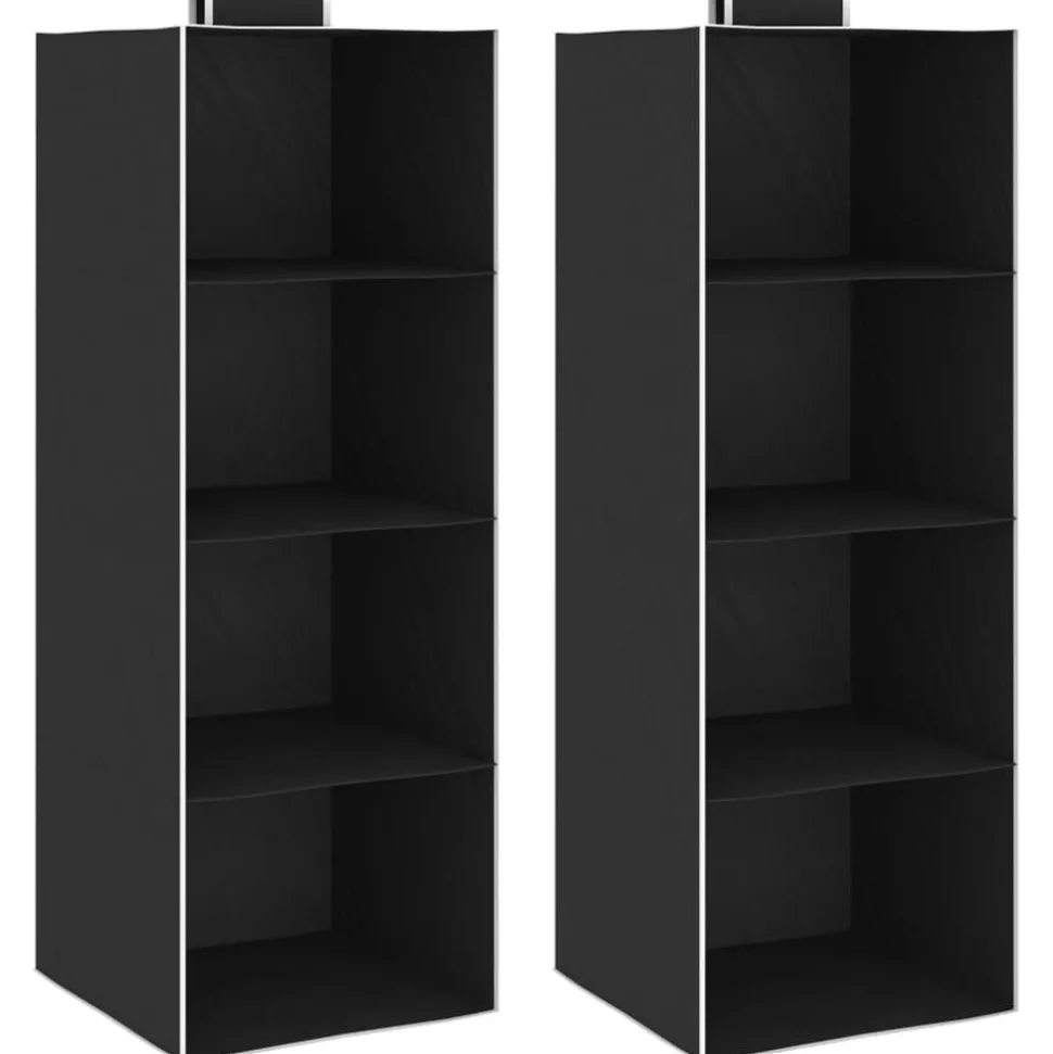 vidaXL Kledingorganisers hangend 2 st met 4 schappen stof