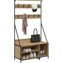 vidaXL Kledingrek Artisan Eiken 100 x 41 x 184 cm Bewerkt hout