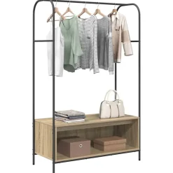 vidaXL Kledingrek Bruin Eiken 100 x 44 x 160 cm Bewerkt hout