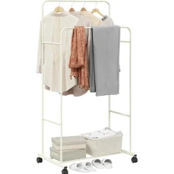vidaXL Kledingrek Effen Wit 80 x 53 x 156 cm