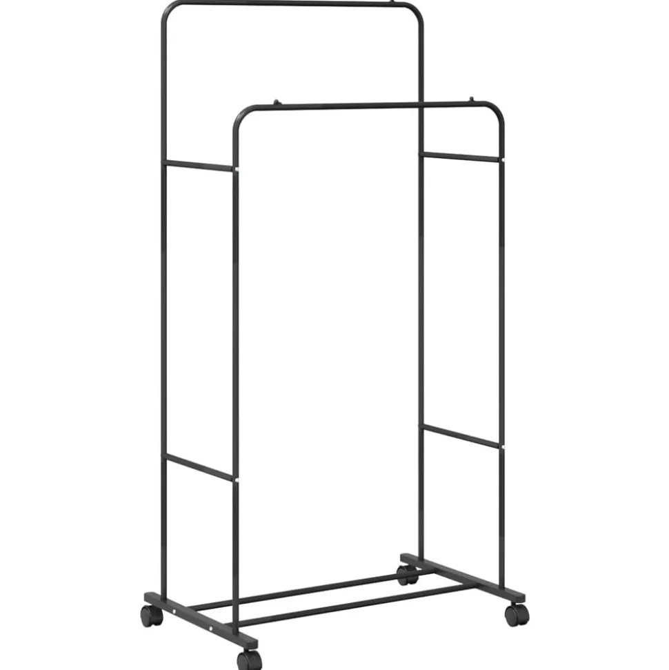 vidaXL Kledingrek Effen Zwart 80 x 53 x 156 cm