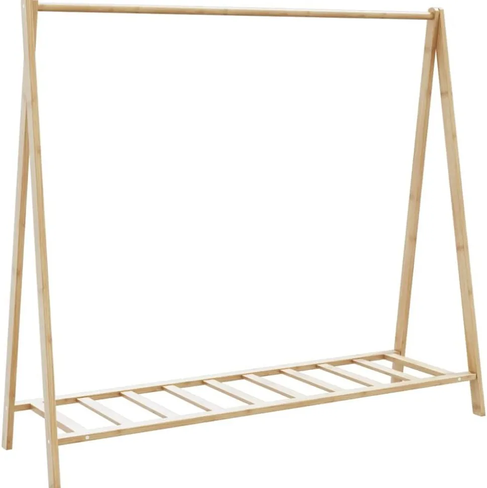 vidaXL Kledingrek met schappen 106x34x102 cm bamboe