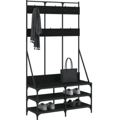 vidaXL Kledingrek met schoenenrek 100x40x184 cm zwart