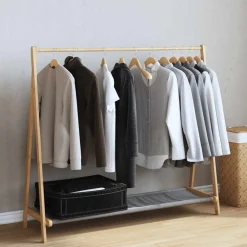 vidaXL Kledingrek met schappen 106x34x102 cm bamboe