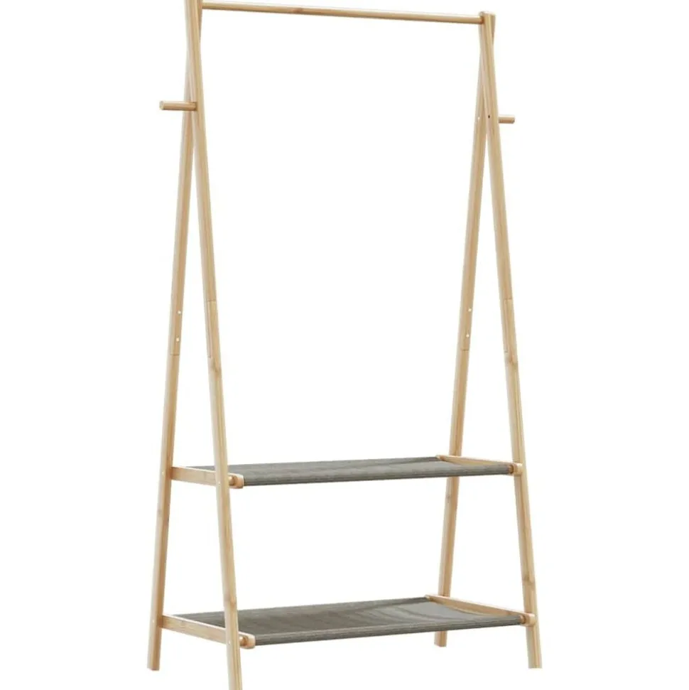 vidaXL Kledingrek met schappen 96x45,5x150,5 cm bamboe