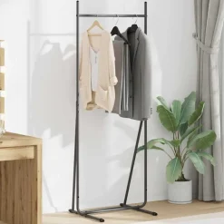 vidaXL Kledingrek Zwart 62 x 48 x 158 cm Staal