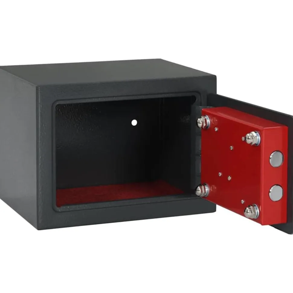 vidaXL Kluisdoos met slot Donkergrijs 23 x 17 x 17 cm Staal