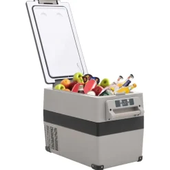 vidaXL Koelbox met handvat en adapter 55 L PP & PE zwart en grijs